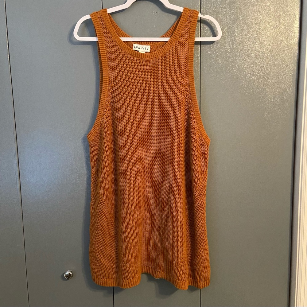 Ava & Viv Rust Knit Tank Top